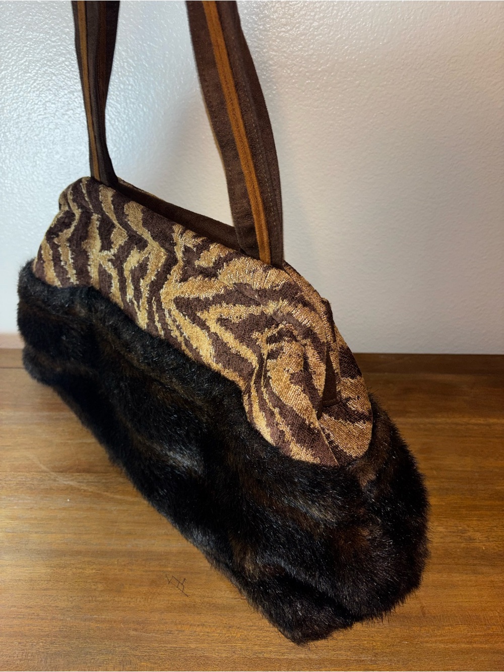 Atenti doctor bag fabric faux fur made USA - Picture 4 of 6